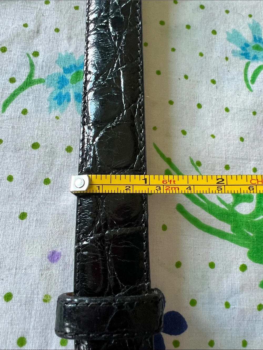 Vintage Saks Fifth Avenue Caiman Croc Belt - 36 Black Unisex